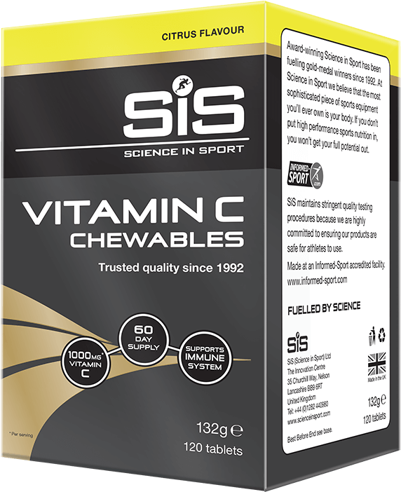 Vitamin C Chewables 500mg - Science In Sport Go Energy + Caffeine Gel 60ml Berry (768x768), Png Download