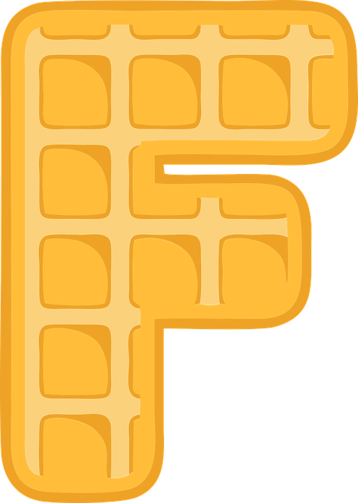F, Alphabet, Waffle, Letter, Typography, Text, Font - Waffle Letter F (513x720), Png Download
