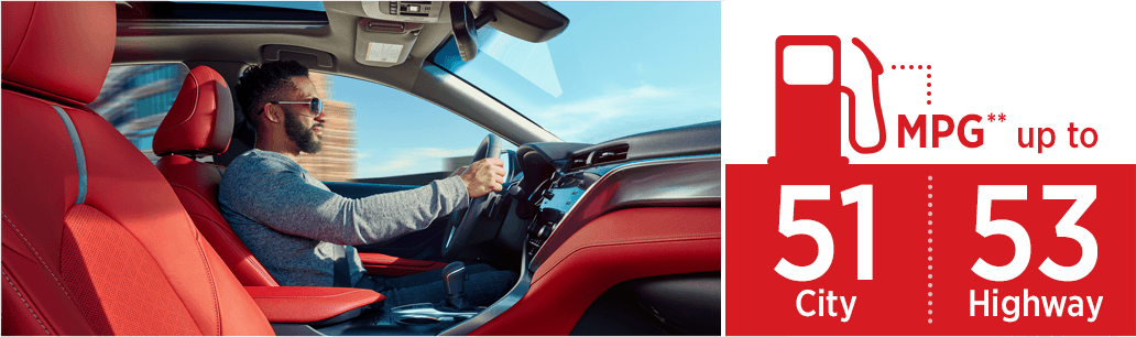 2018 Toyota Camry Hybrid Msrp - 2018 Honda Accord Red Seats (1032x306), Png Download