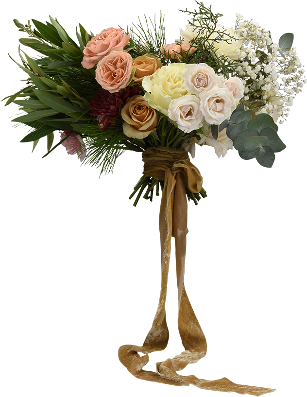 Out Of The Box Bouquet With Mums, Cappuccino Roses, - Ever Something (800x944), Png Download