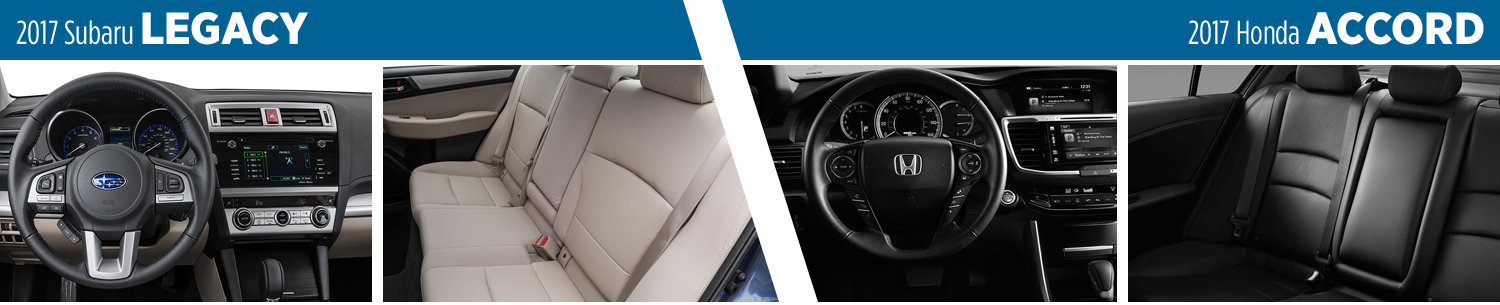 2017 Subaru Legacy Vs 2017 Honda Accord Interior Comparison - Steering Wheel (1500x305), Png Download