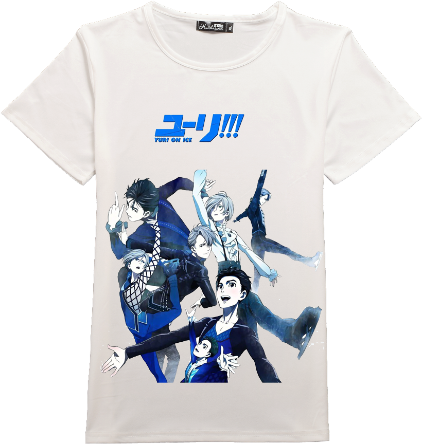 Anime Yuri On Ice Cosplay Short Sleeve T-shirt Victor - Yuri On The Ice (1001x1001), Png Download