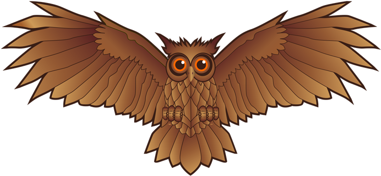 Clipart Info - Owl Wings Spread Clip Art (800x396), Png Download