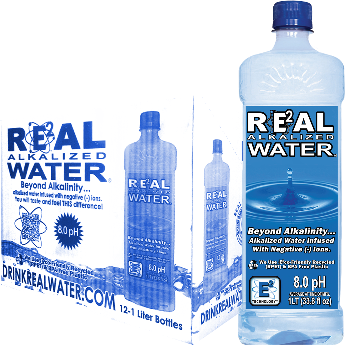 Real Water 1-liter Bottles - Real Water (1440x1440), Png Download