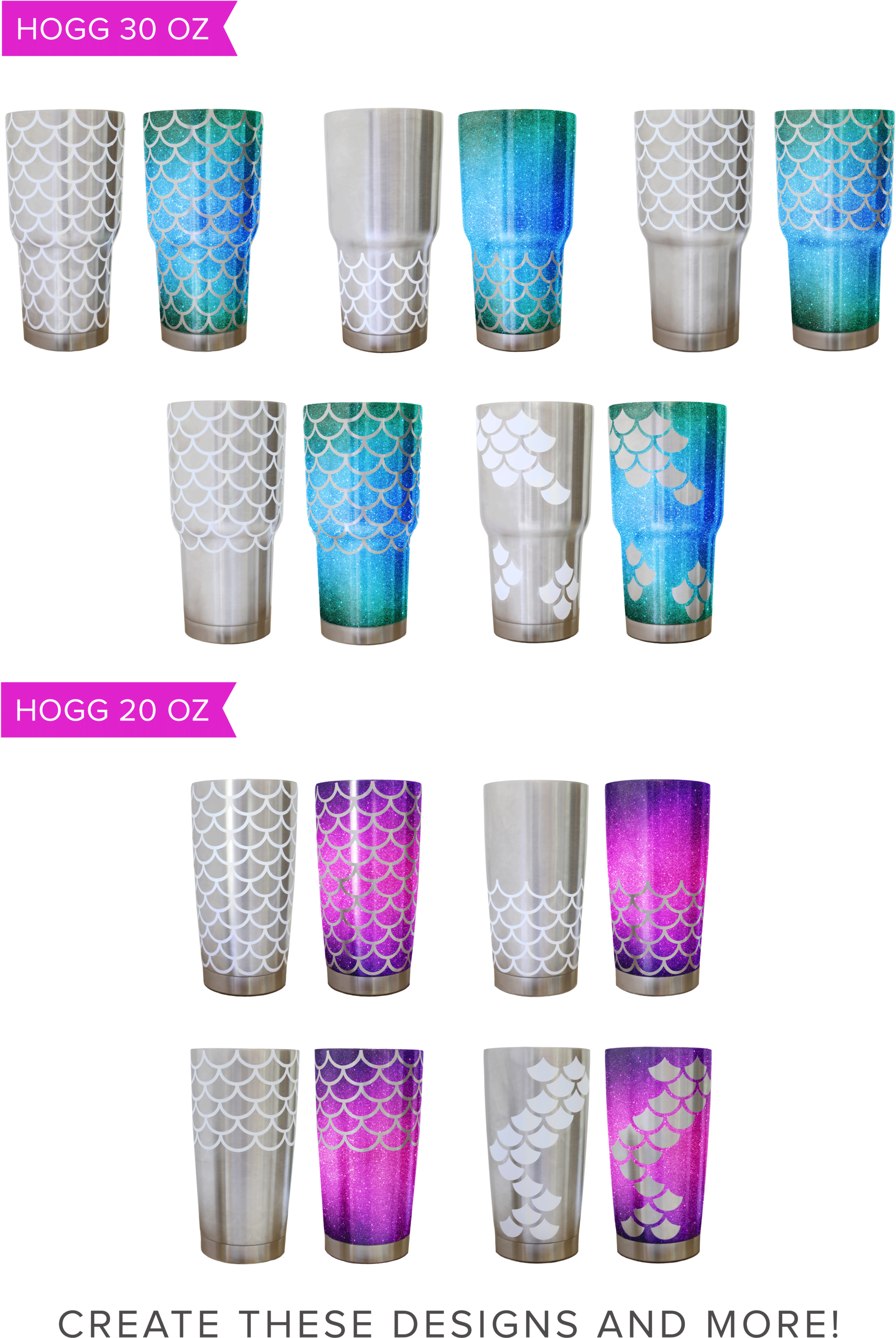 Mermaid Scale Tumblers - Collage (2013x3000), Png Download