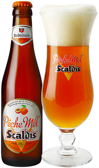 Peche Mel Scaldis - Dubuisson Peche Mel Bush Fruit Beer (413x764), Png Download