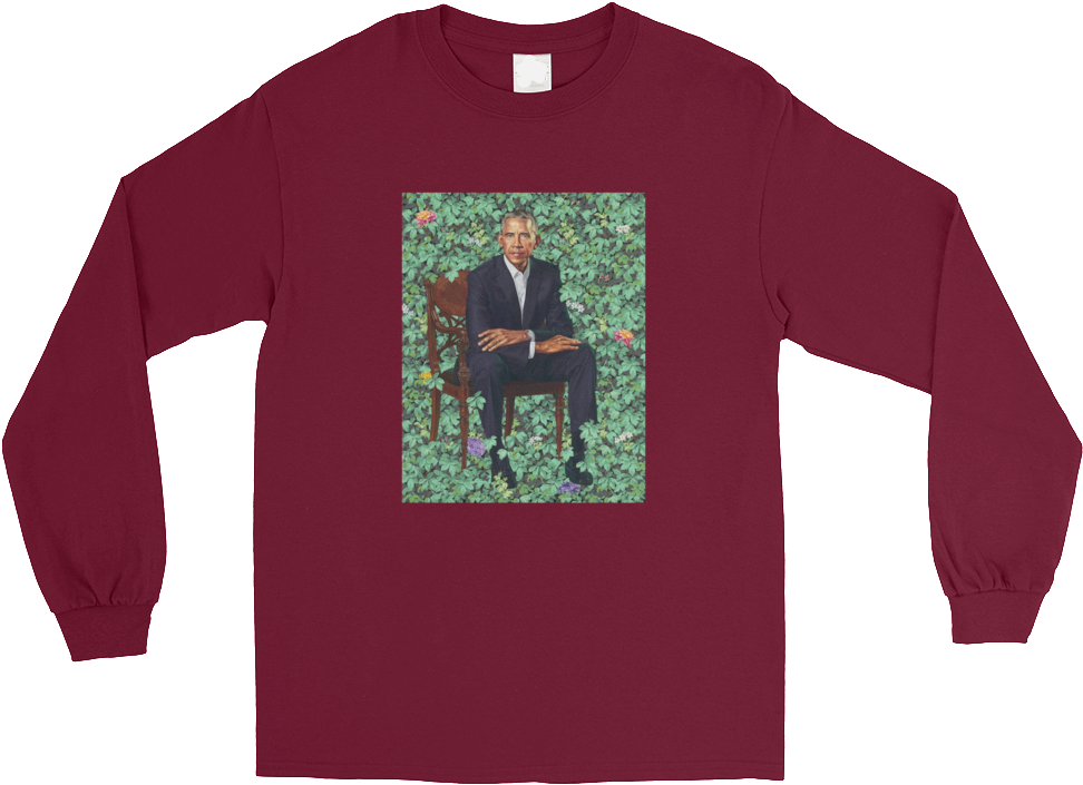 Barack Obama Flower Garden Long Sleeve T-shirt - Barack Obama 2009-2017 (1000x1000), Png Download