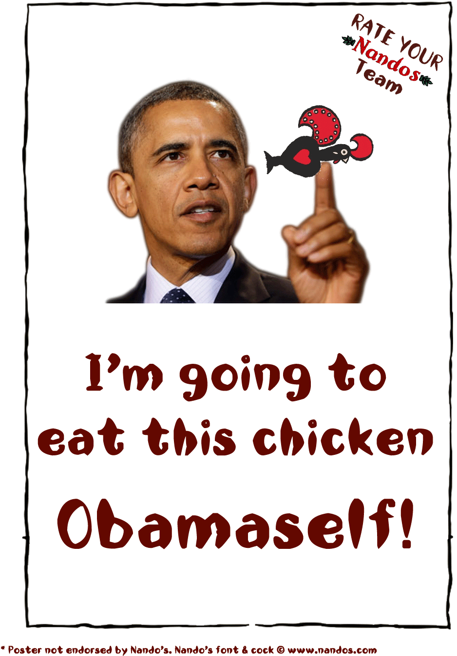 Nando's Barack Obama Chicken - Nando's (990x1401), Png Download