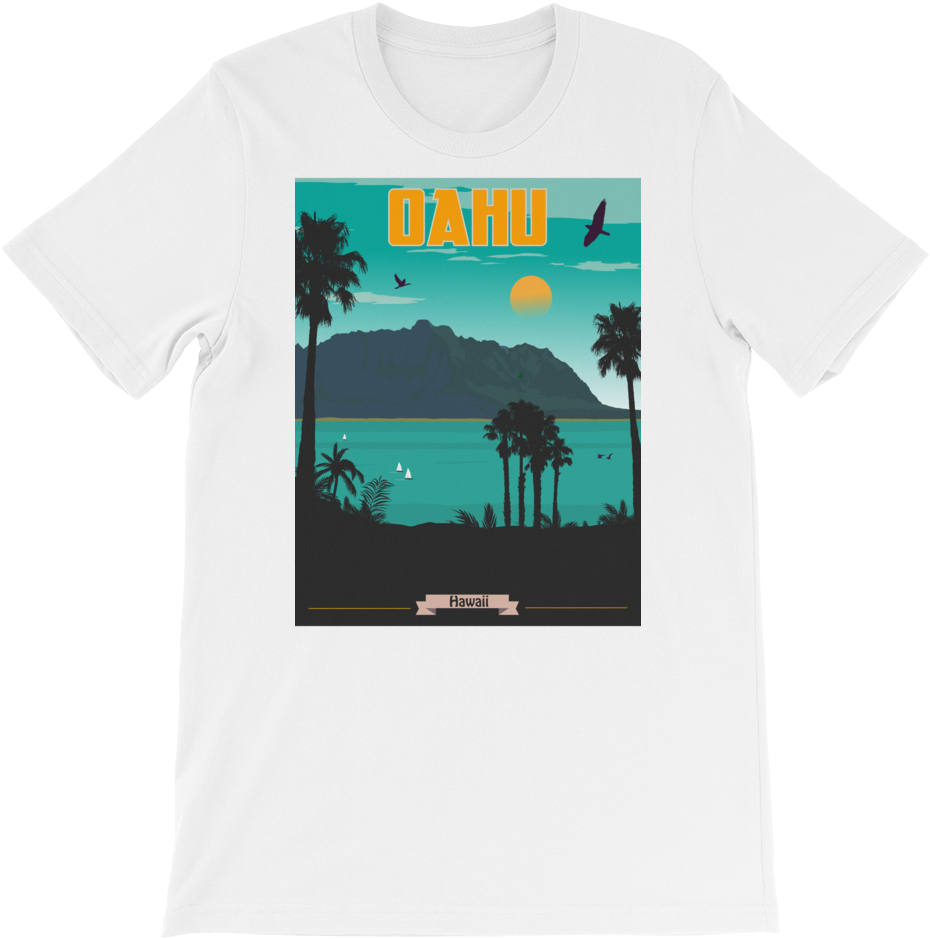 Hawaiian Shirts Oahu - Oahu Vintage Poster (1000x1000), Png Download