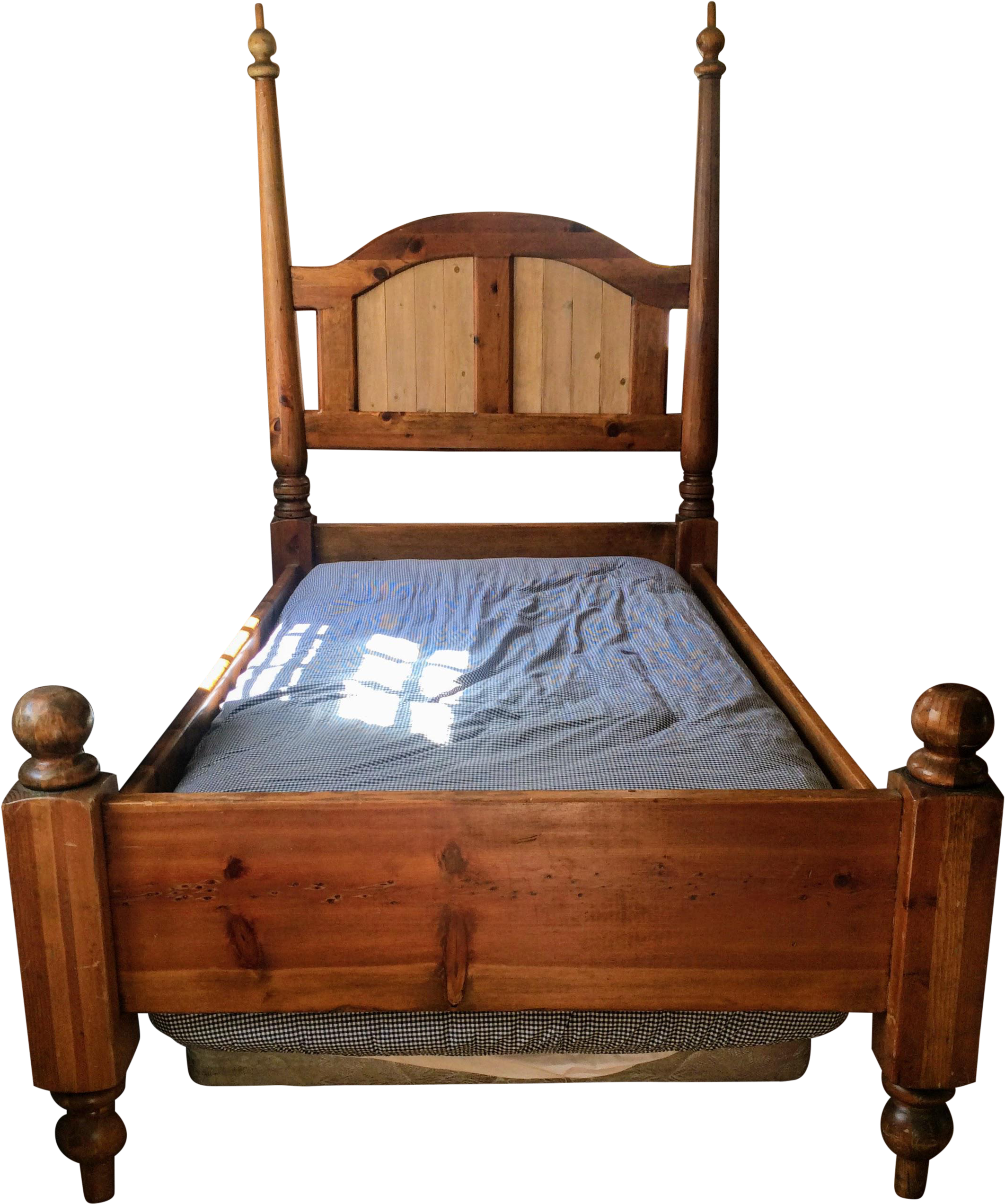 Bed Frame Antique Bed Au Frame And Wood With Slats - Bed Frame (2359x2826), Png Download