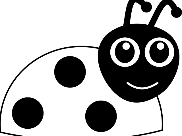 Cute Ladybug Clipart - Lady Bug Black And White Clip Art (640x480), Png Download