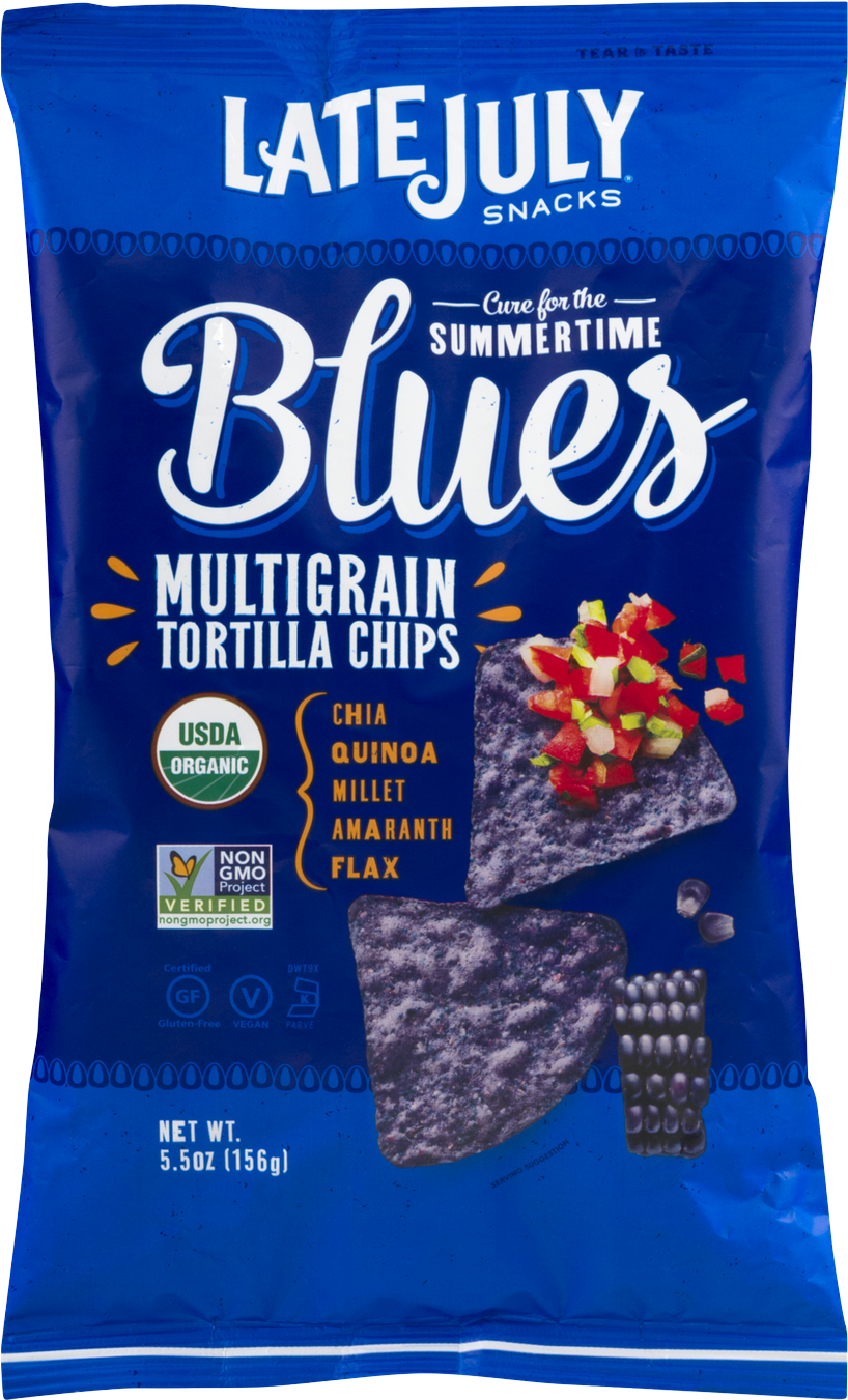 Late July Organic Summertime Blues Tortilla Chips 12/5.5oz (1350x1350), Png Download