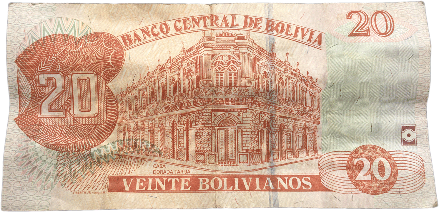 Bolivie 20 Pile - Banknote (1500x800), Png Download