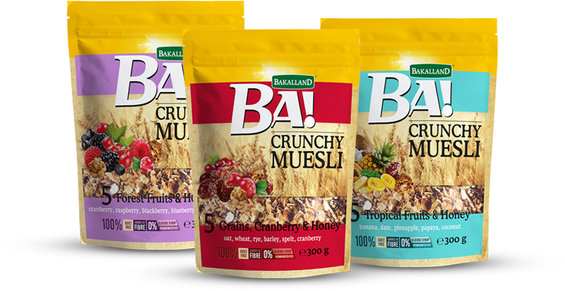 Muesli - Bakalland Ba Crunchy Muesli (825x500), Png Download