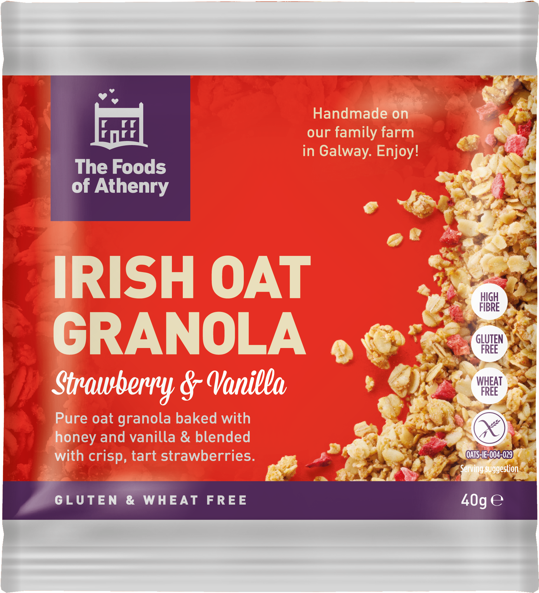 Strawberry & Vanilla Granola - Oat (2047x2362), Png Download