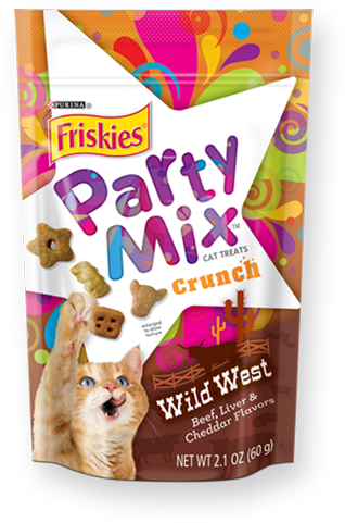 Party Mix Crunch Wild West Beef, Liver & Cheddar Flavors - Party Mix Cat Food (700x489), Png Download