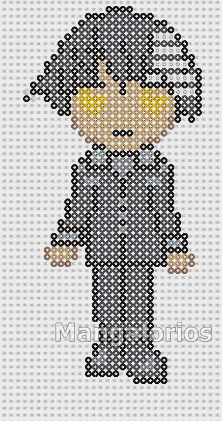 Death The Kid - Soul Eater Perler Beads Patterns (452x857), Png Download