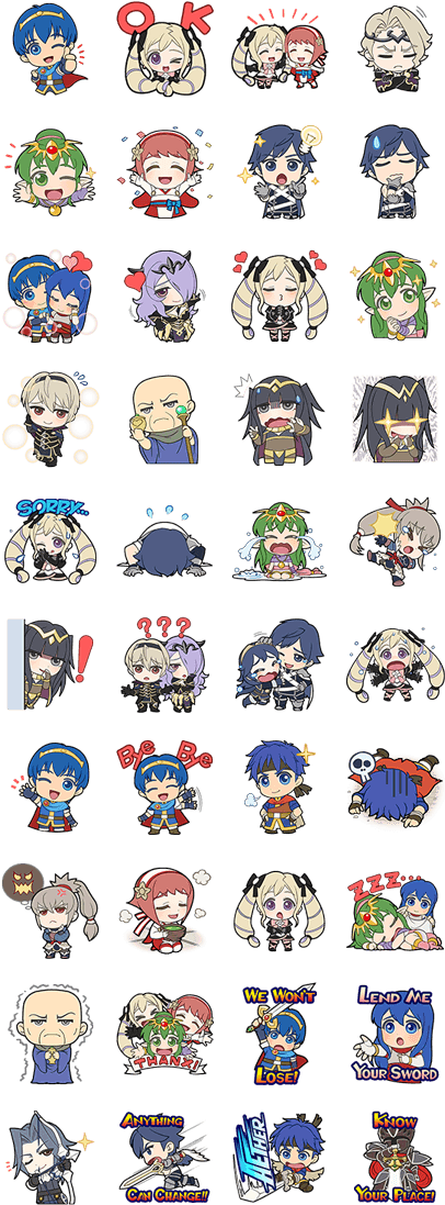 Llegan Los Stickers De "fire Emblem Link" - Fire Emblem Line Stickers (420x1121), Png Download