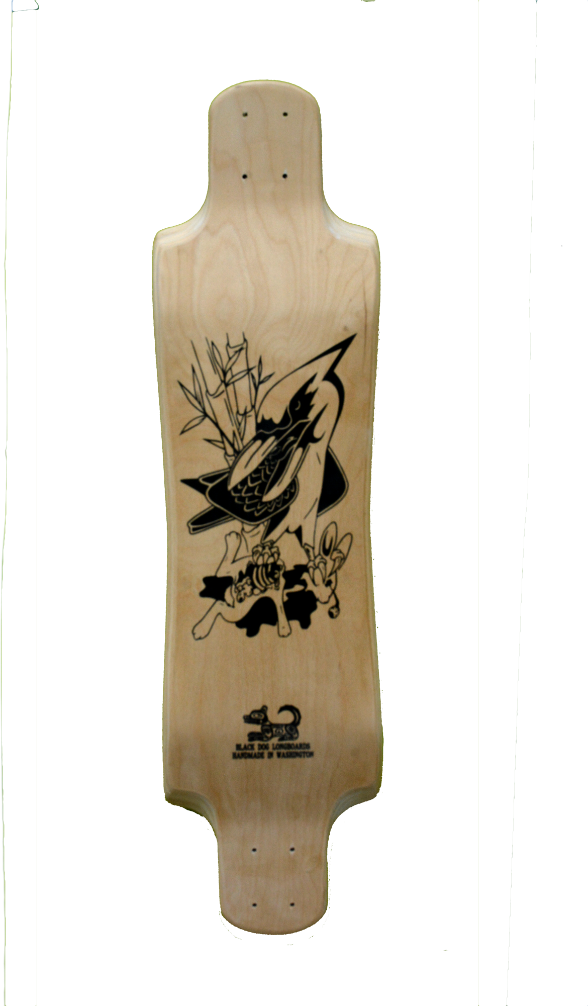 Black Dog Kookaburra Graphic Longboard Deck - Longboard (2000x2000), Png Download