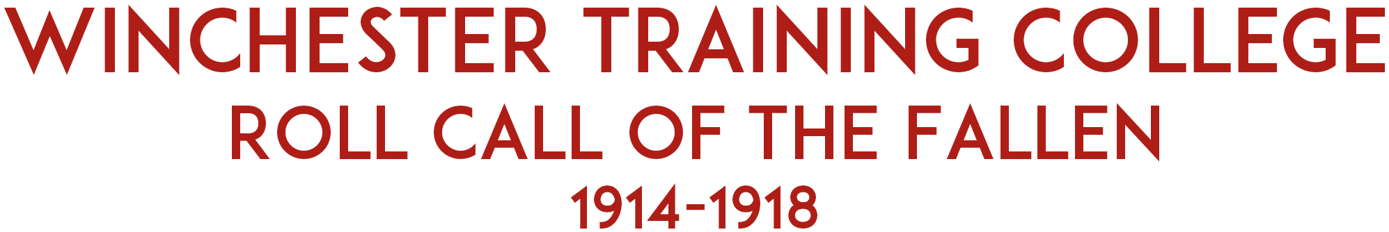 Winchester Training College Roll Call Of The Fallen - Teacher (2120x536), Png Download