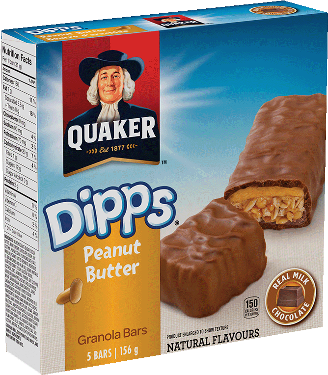 Quaker® Dipps® Peanut Butter Granola Bars - Dipps Granola Bar Peanut Butter (960x960), Png Download