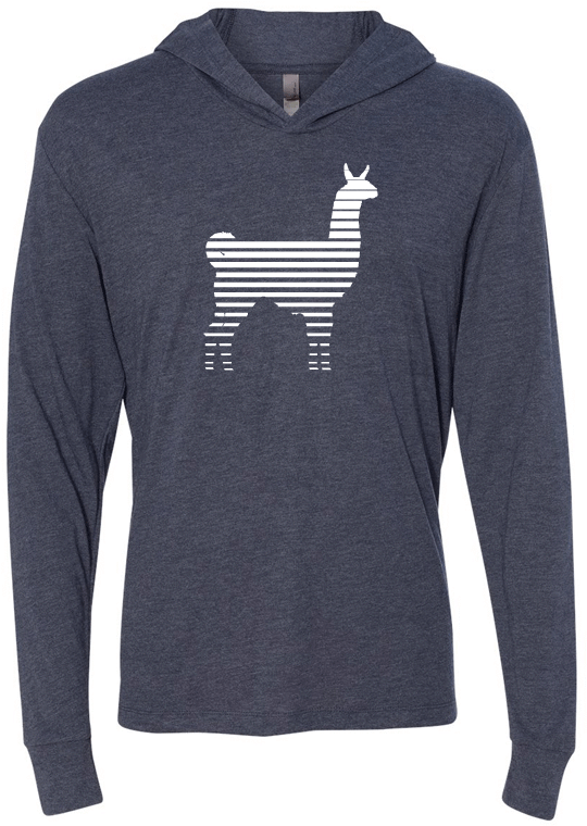 Linear Llama Lightweight Hoodie - Sweatshirt (720x800), Png Download