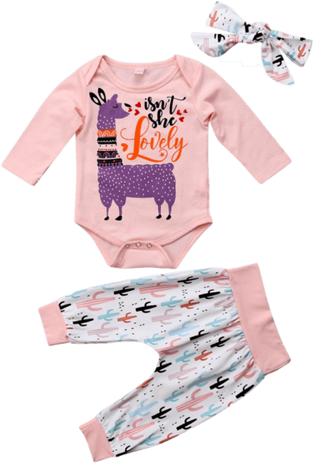 Isn't She Lovely Llama Set - Romper Suit (700x700), Png Download