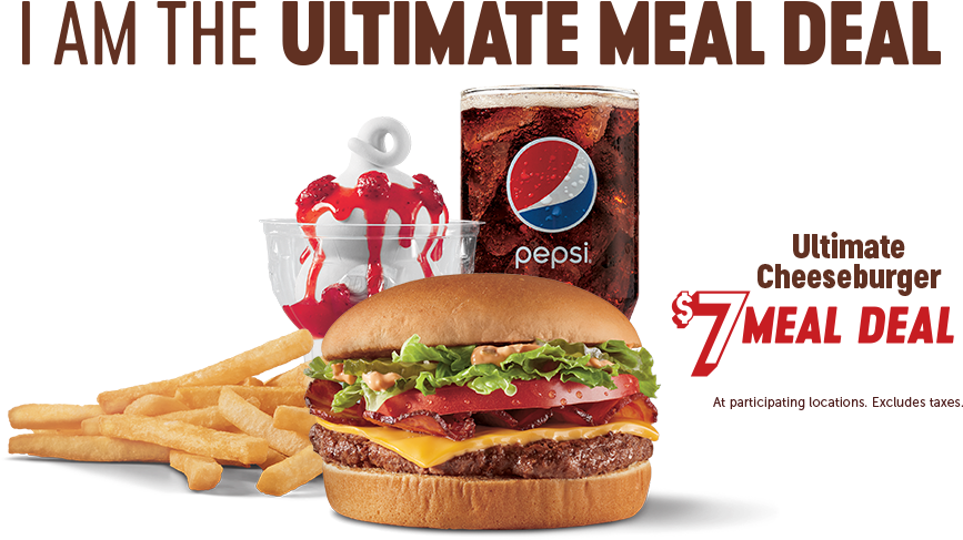 $7 Meal Deal Ultimate Cheeseburger - Meal (960x630), Png Download