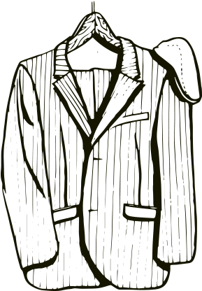 Man Suit - Line Art (800x443), Png Download