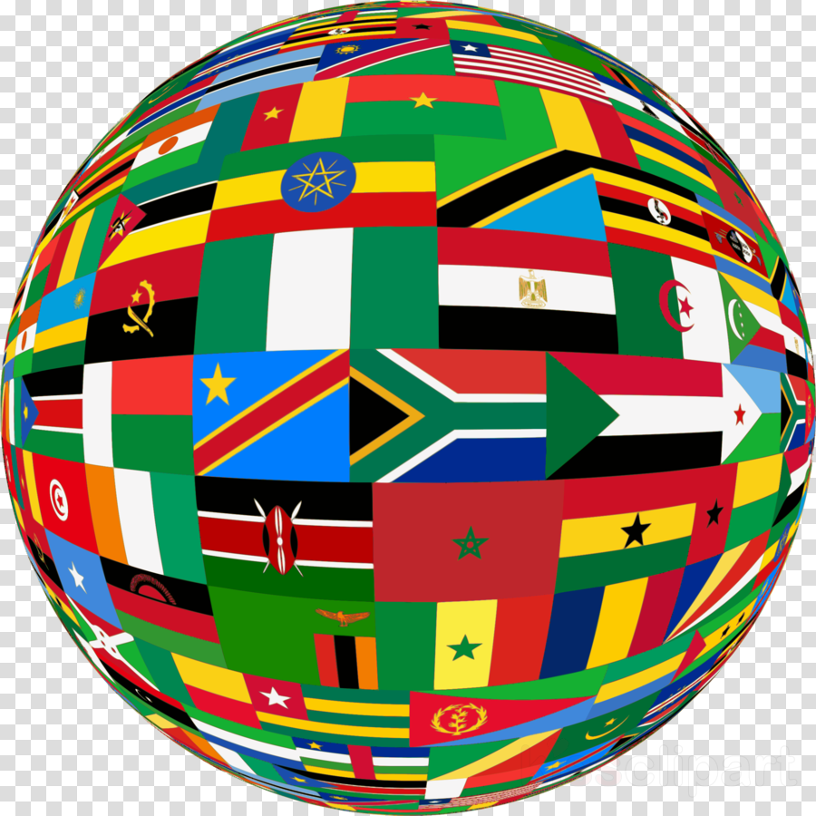 Africa Flags Globe Clipart Africa Flag Video - Combined African Flags (900x900), Png Download