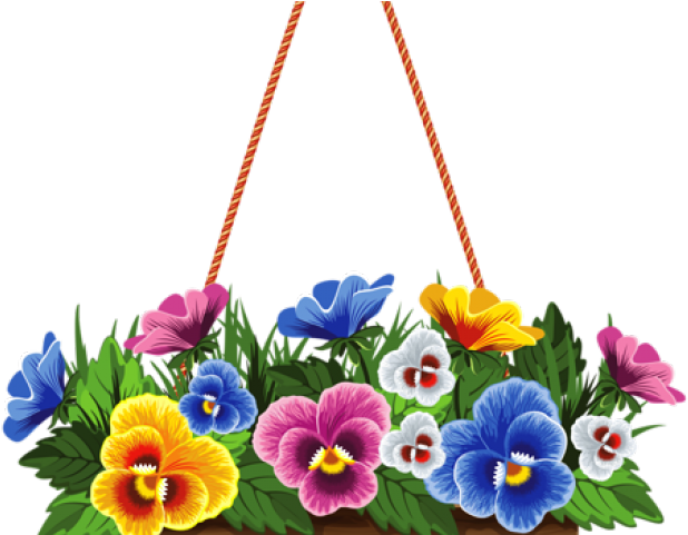 Hanging Flower Basket Clipart (640x480), Png Download