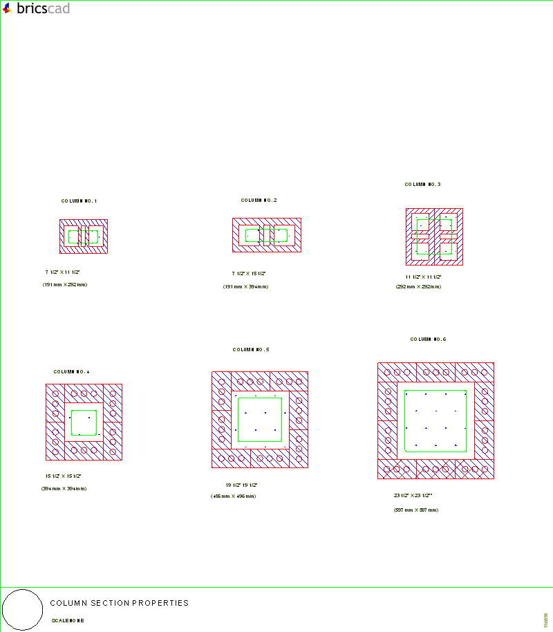 Column Section Properties Aia Cad Details Zipped Into - Brick Column Section Detail (800x914), Png Download