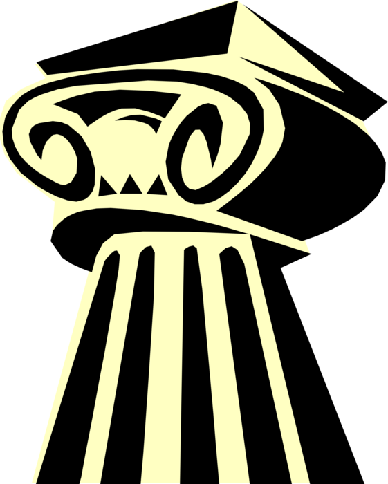 Vector Illustration Of Classic Architecture Ionic Order (561x700), Png Download