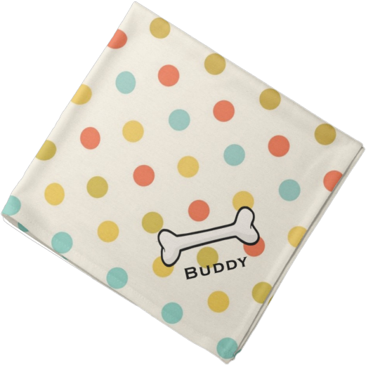 Dog's Vintage Polka Dot Bandana - Zazzle Dog's Vintage Polka Dot Custom Bandanna (615x615), Png Download