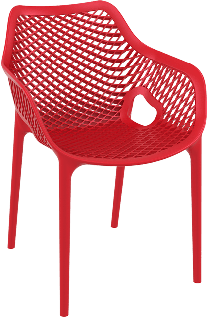 Air Arm Chair Commercial Furniture For Cafe And Restaurant - Modern Plastic Outdoor Dining Chairs (850x638), Png Download