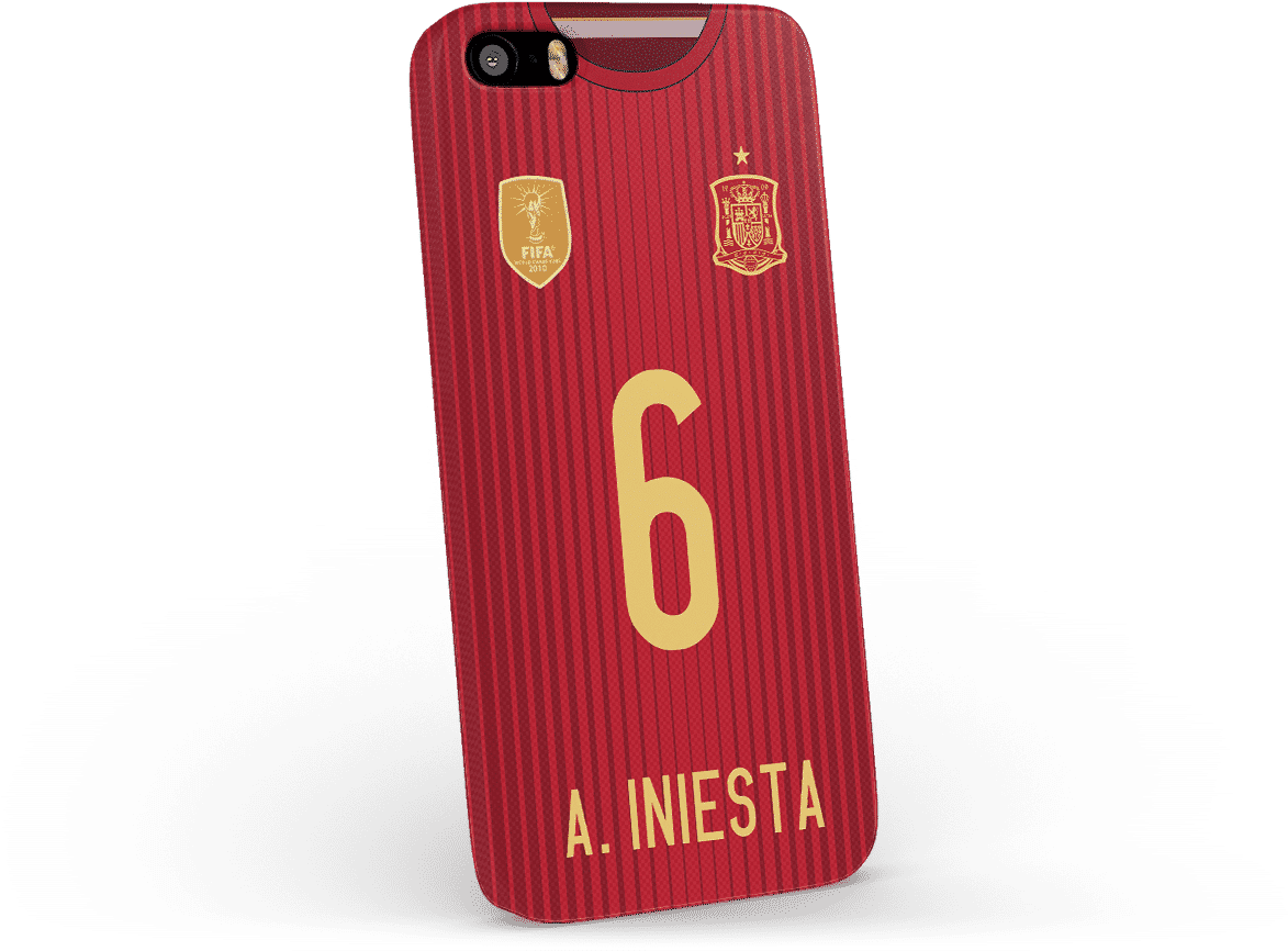 Dailyobjects Spain Iniesta Jersey Case For Iphone 5/5s - Mobile Phone Case (1600x900), Png Download