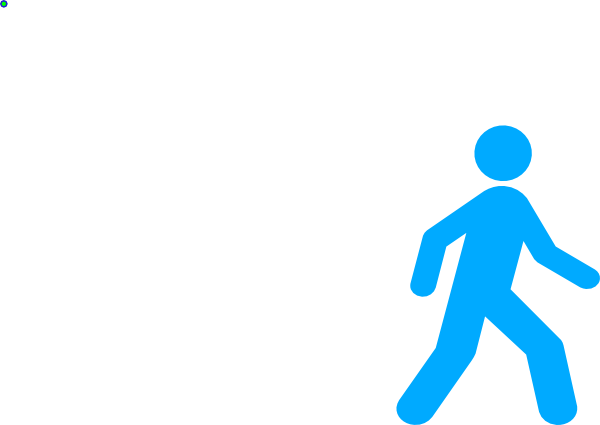 Walking Man Blue Clip Art - Walking Clipart Blue (600x425), Png Download
