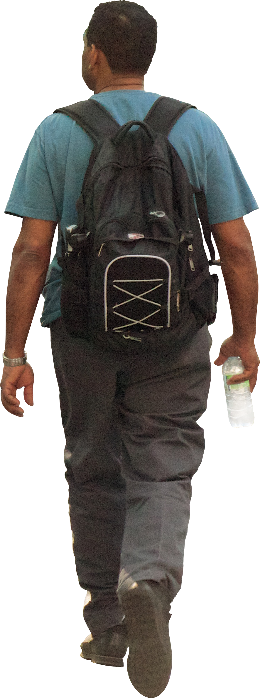 Download - Hombre Caminando Mochila Png (886x2373), Png Download