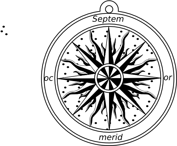 Old Compass Rose Png (600x487), Png Download