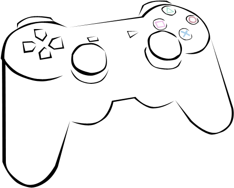 Orthographic Drawing Controller - Ps3 Controller Comic (591x464), Png Download