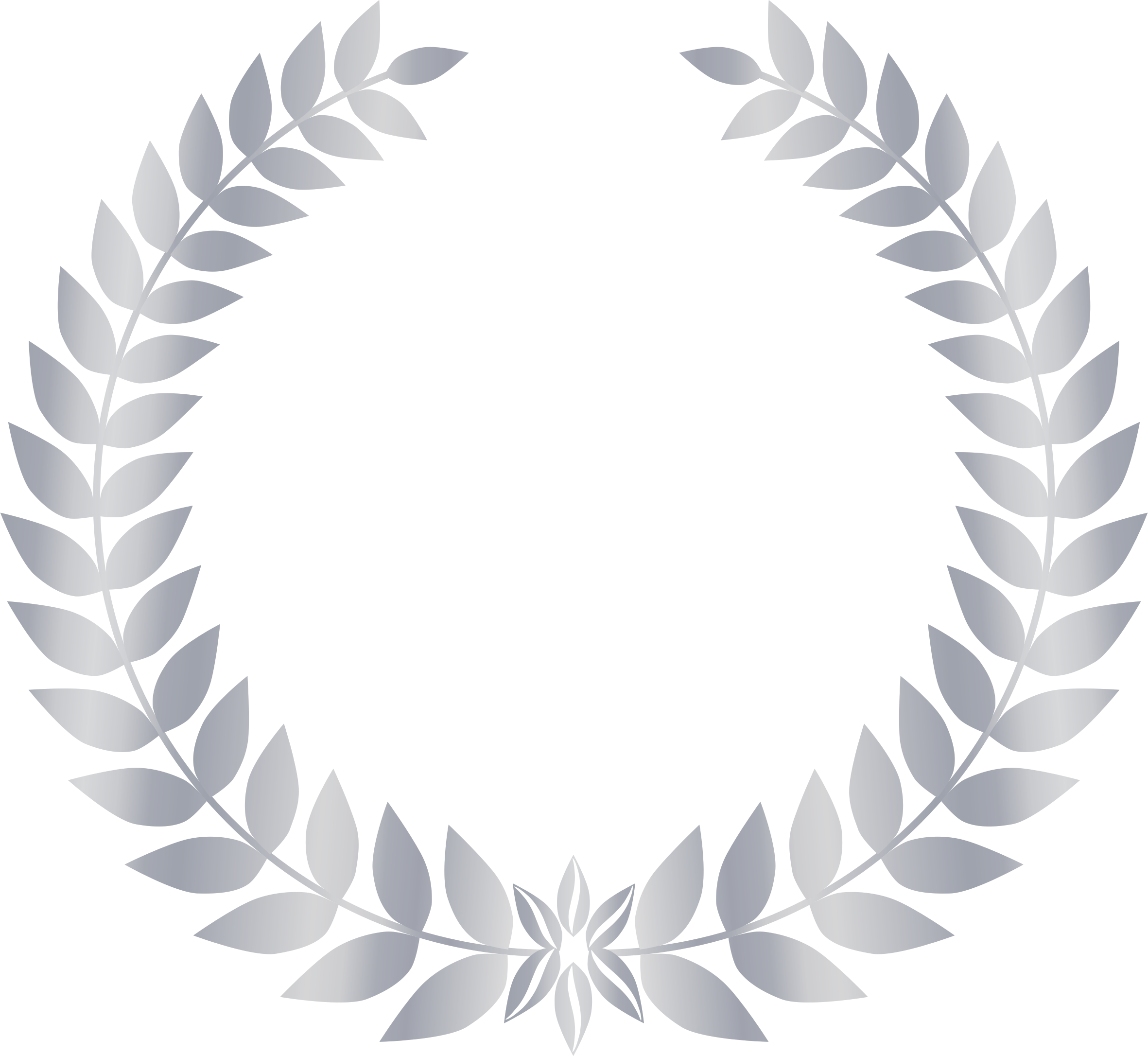 Laurel Wreath Transparent Png Clip Art Source - Silver Laurel Wreath Png (2362x2172), Png Download