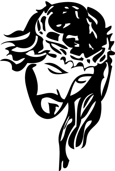 Adhesivo Decorativo Retrato Cristo String Art, Christian - Jesus Face Black And White (374x556), Png Download