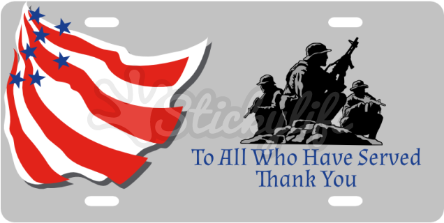 Veterans Day License Plate - Personalize Military Greeting Cards (940x587), Png Download