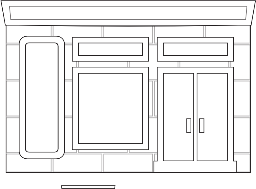 Store Fronts Shop 14 Black White Line Art 999px - House (999x732), Png Download