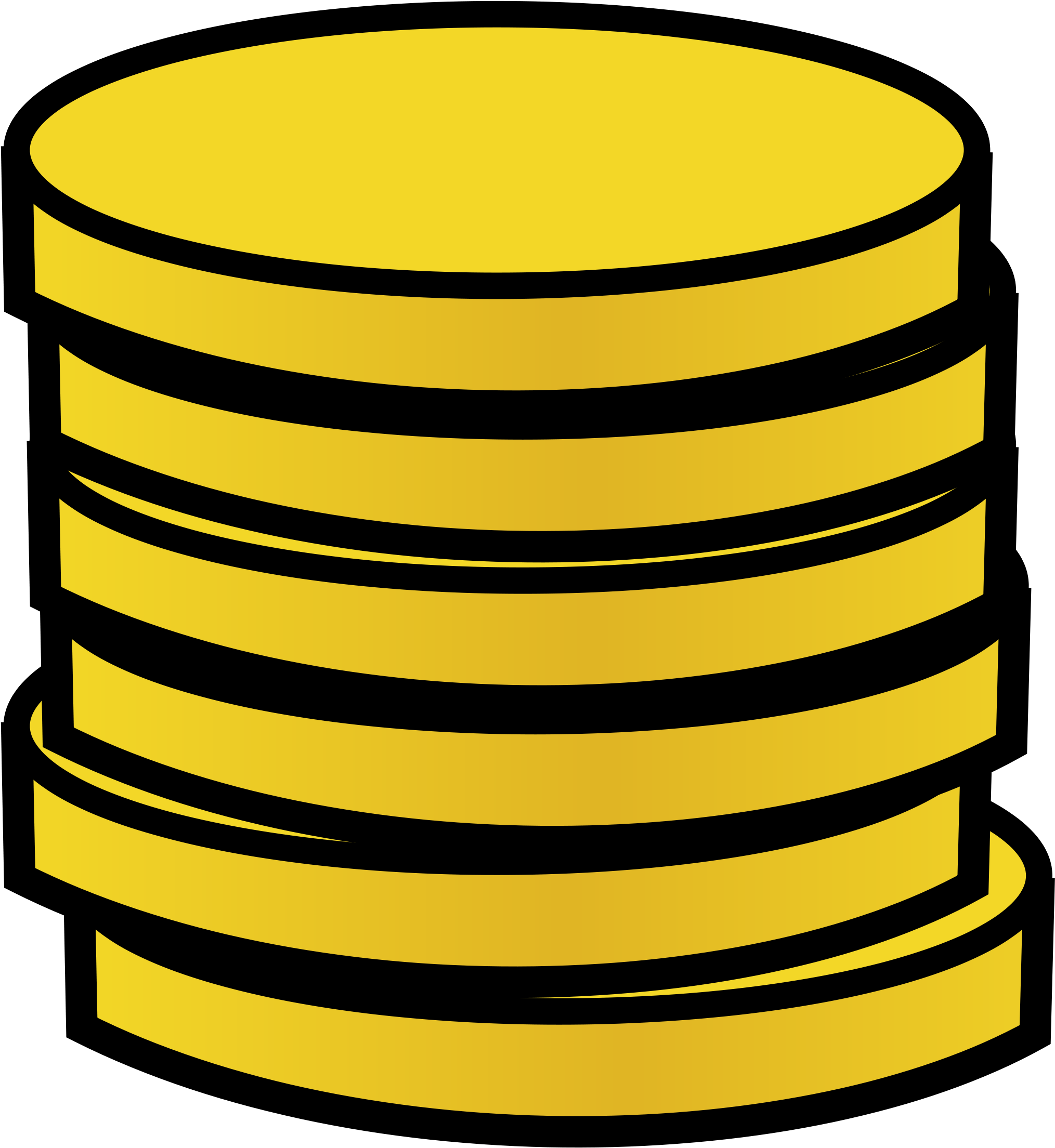 Gold Panda Free Images - Coins Clipart (2182x2400), Png Download