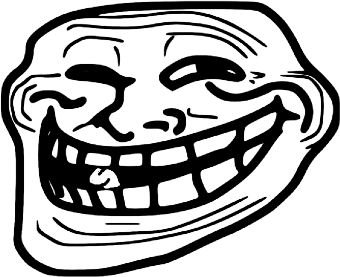 Troll Face L Mouth - Troll Face Hd (733x590), Png Download