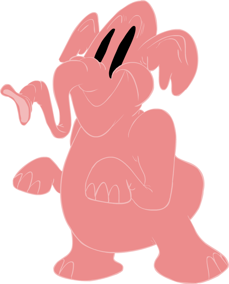 Pink Elephant By Technicolorkeegan On Deviantart Vector - Pink Elephant Dumbo Png (745x922), Png Download