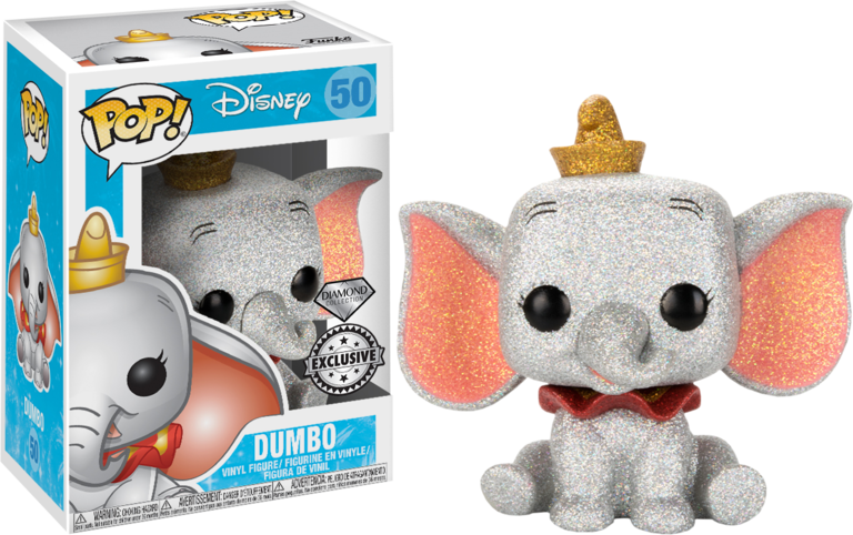 Dumbo Diamond Glitter Pop Vinyl Figure - Funko Dumbo - Dumbo Diamond Glitter Pop! Vinyl Figure (768x482), Png Download