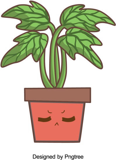 Cartoon Hand-painted Simple Flower Pot Flower Design, - Painting (640x640), Png Download