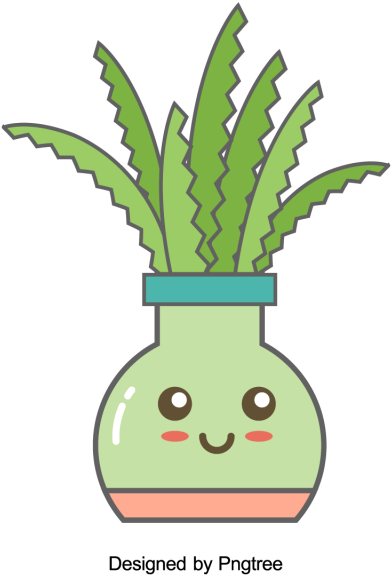Cartoon Hand-painted Simple Flower Pot Flower Design, - Cactus (640x640), Png Download